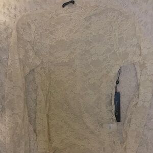 Off white lace long sleeve women’s top shirt